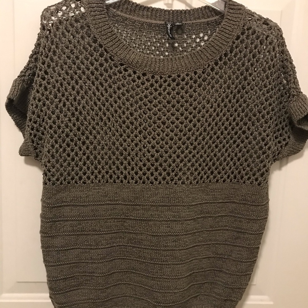 Gorgeous army green fishnet sweater.